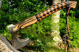 Hand Forged Custom Handmade Viking Axe High Corban Steel Blade Hunting Axe.
