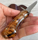 Beautiful Hunting knife Carbon steel & chestnut Wood handle Full Unique Sheath