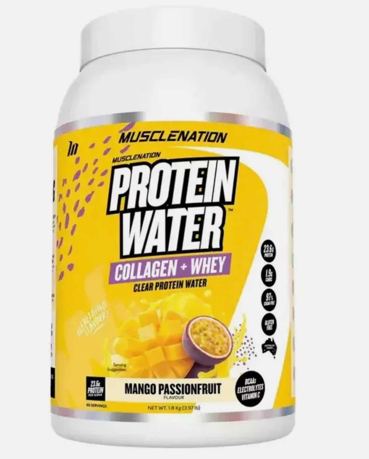 Muscle Nation Protein Water 1.8kg Mango Passionfruit Sealed 2026 Stock