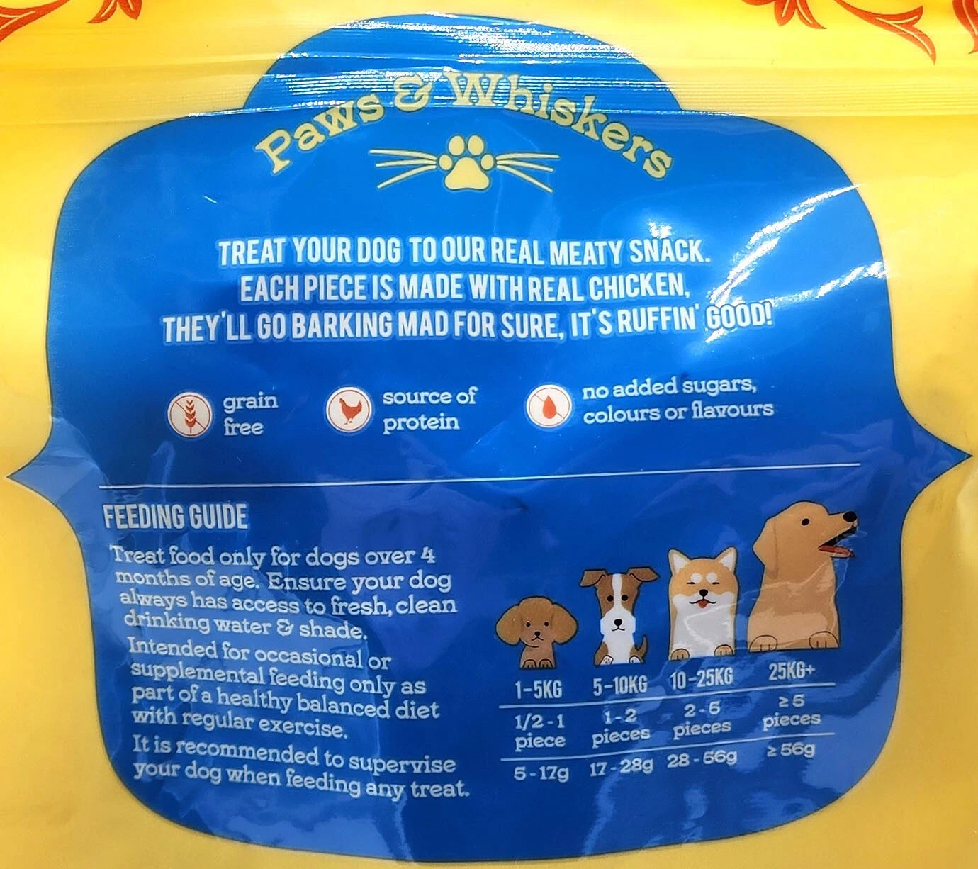 Paws & Whiskers Real Chicken Tenders Premium Dog Pet Treats Vitamin C & E 500g