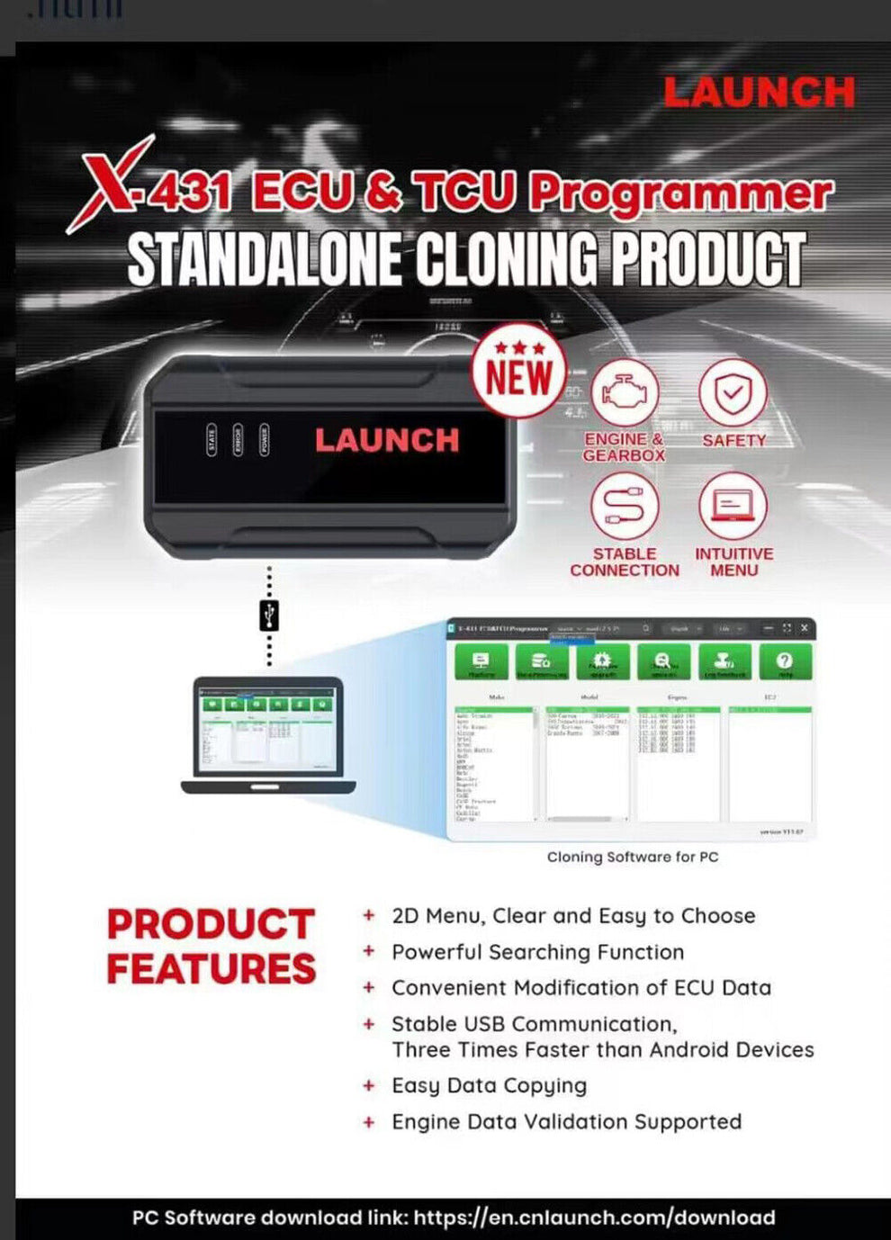 Launch  ECU & TCU programmer X431PRO5 with smartlink