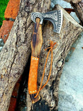 Axe Custom Gift Hand Forged Carbon Steel VIKING AXE with Ash Wood Shaft, gift Item