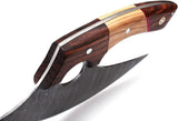 Custom Handmade Damascus Steel Ulu Knife - Best Alaskan Damascus Ulu Knife