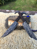 Handmade Carbon Steel Viking Full Tang Raven Head Knife For Hunting & Camping.