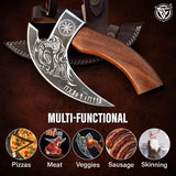 Multipurpose Viking Pizza Axe with Sheath Viking Butcher Axe Viking Pizza Cutter