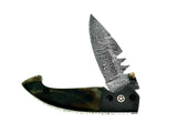 Foldable Handmade Viking Knife Damascus Steel Hunting Full Tang Gift item..
