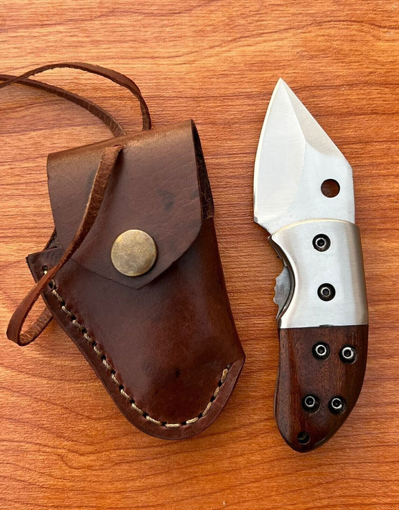 Handmade Stainless Steel Mini Folding Pocket Knife For Camping Hunting & Fishing.