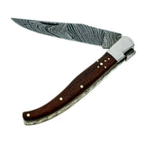Handmade Damascus Steel Folding Pocket Knife For Hunting Camping & Outdoor..