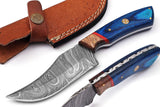 Custom Hand Made Hunting Knife With Leather Sheath Best Damascus Steel Blade