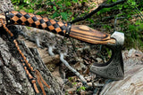 Hand Forged Custom Handmade Viking Axe High Corban Steel Blade Hunting Axe.