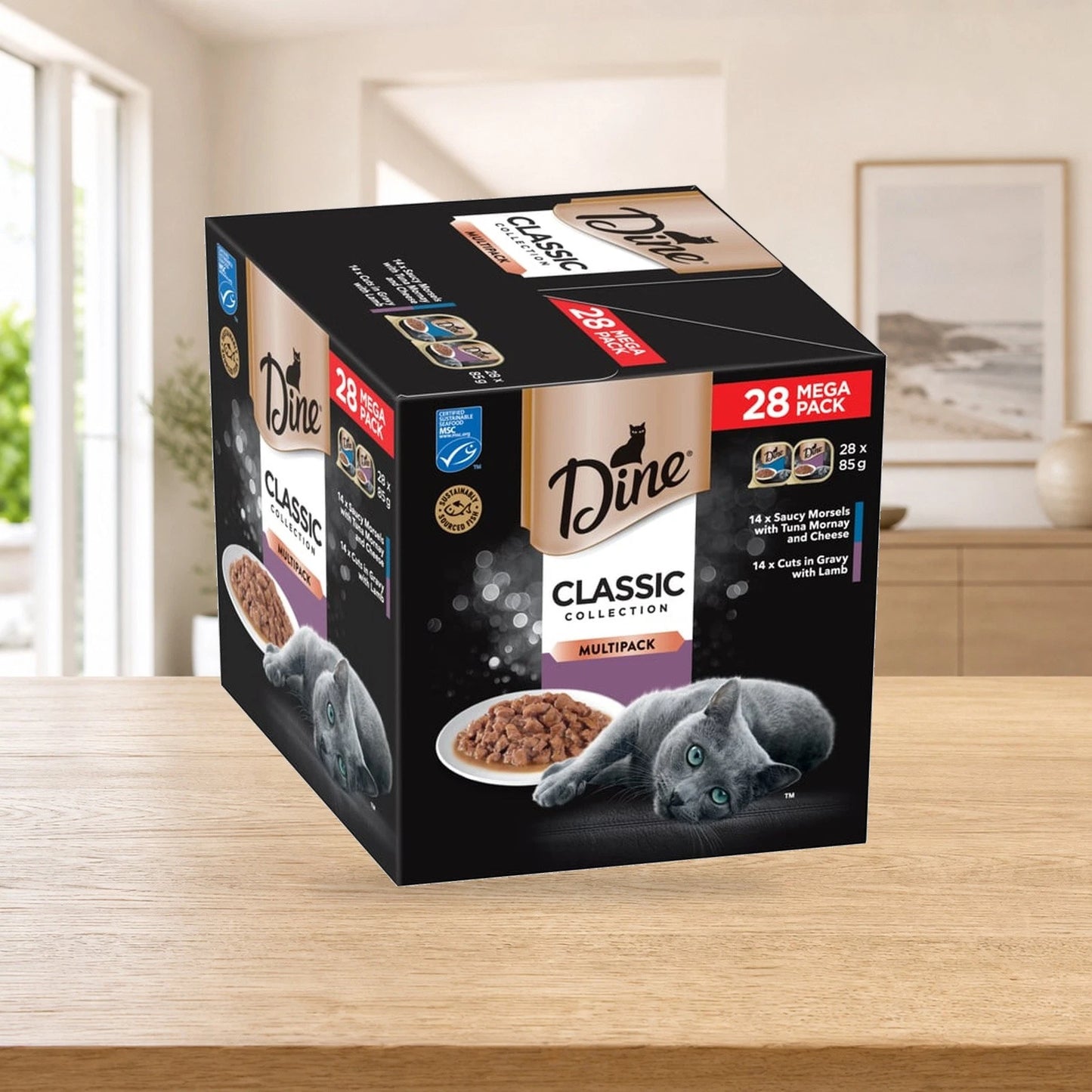 Dine Classic Collepkion Lamb & Tuna Mornay & Cheese Wet Cat Food (28 pk)