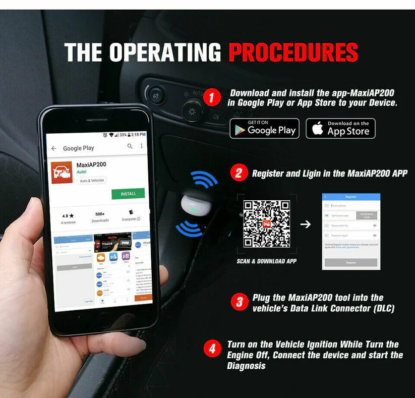 Autel MaxiAP AP200 OBD2 Scanner Diagnostic Tool Full System AutoVIN