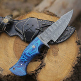 Handmade Damascus Steel Hunting Knife For Outdoor camping.