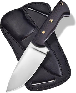 Fixed Blade Hunting Tracker Knife With Handmade Cross Pouch Back Belt Gift Item