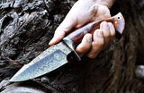 Beautiful Pocket hunting knife 280 layers Damascus steel walnut Rose Wood Handle