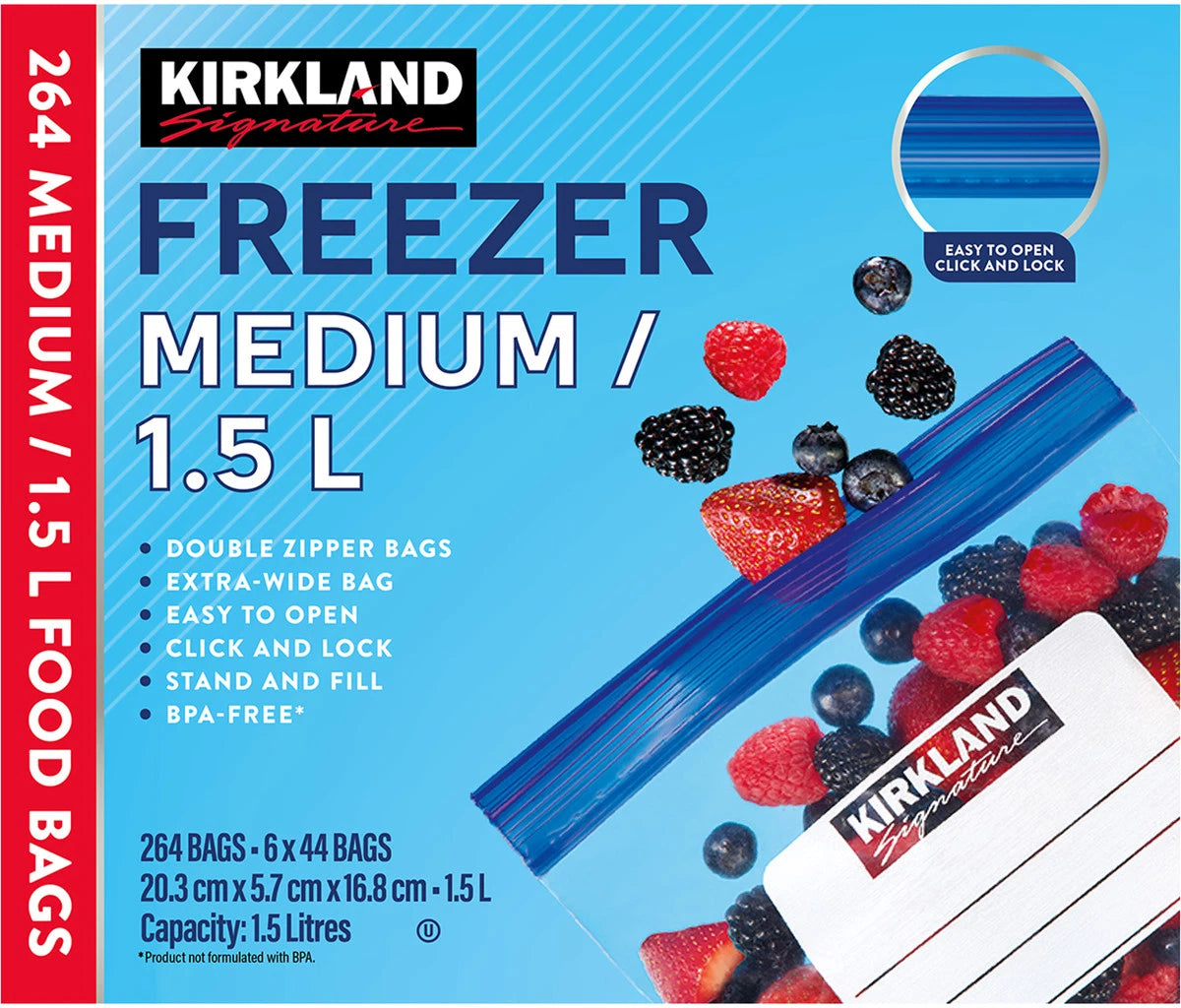 Kirkland Signature Freezer Medium Bags (1.5 L)