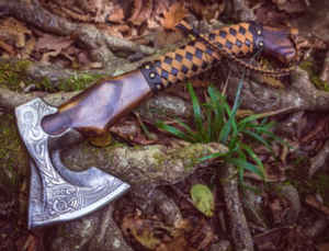 Hand Forged Custom Handmade Viking Axe High Corban Steel Blade Hunting Axe.
