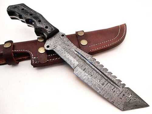Handmade Damascus Steel Tracker Tactical Hunting Knife For Camping & Outdoor