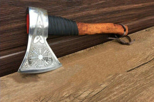 High Carbon Steel Viking Axe Eagle Engraved Rose Wood Handle Ideal Gift Item
