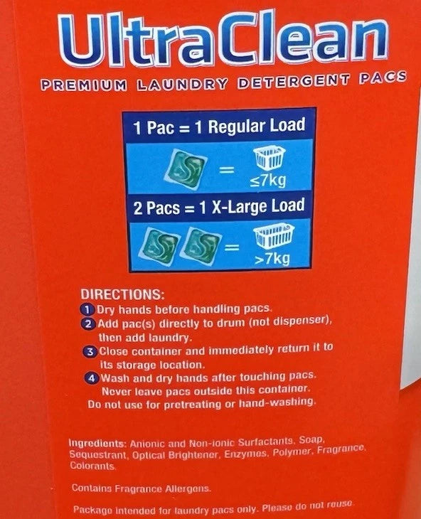Kirkland Signature Ultra Clean Premium Laundry Detergent Pacs 140 CT 2.52KG