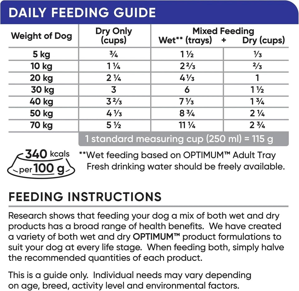 Optimum Adult Chicken with Vegetables and Rice Dry Dog Food 15 kg