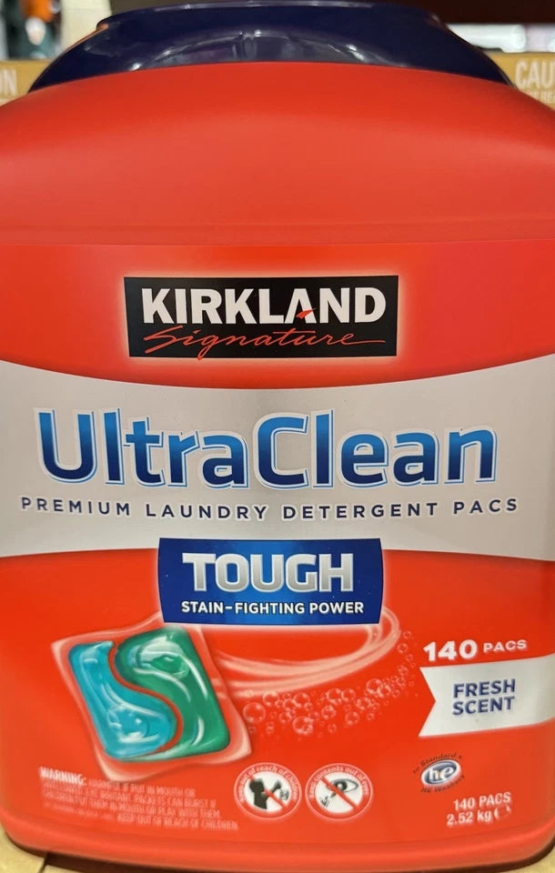 Kirkland Signature Ultra Clean Premium Laundry Detergent Pacs 140 CT 2.52KG
