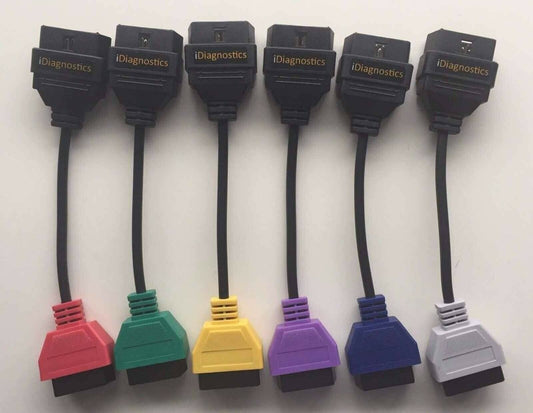 6x ELM OBD2 OBDII Adapters Auto Car Diagnostic Cable Set Connector Jeep Chrysler