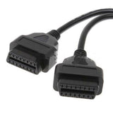 16 pin OBD OBDII Splitter Extension Cable Male to Dual Female Y Cable