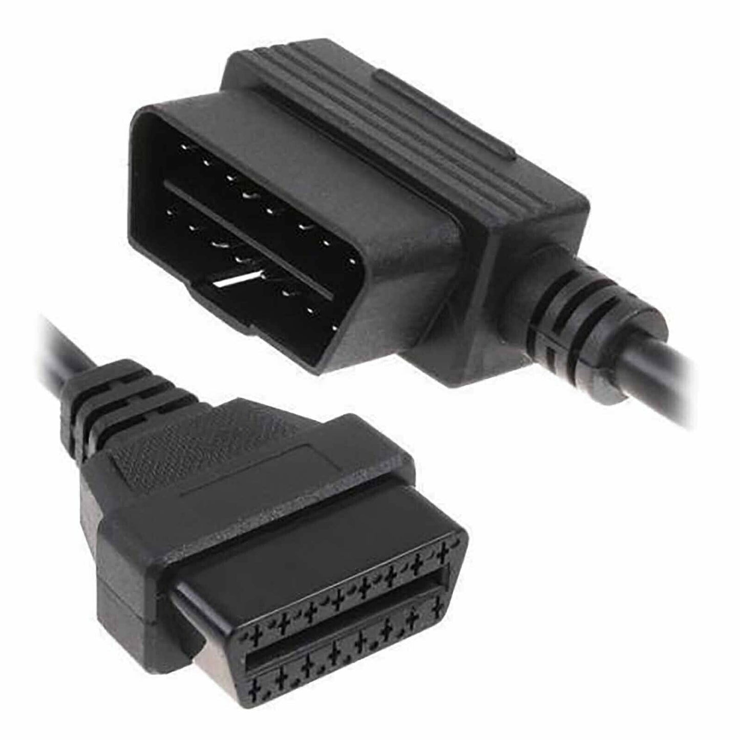New Angle 16 Pin Male to Female OBD2 OBDII Diagnostic Splitter Extension Cable