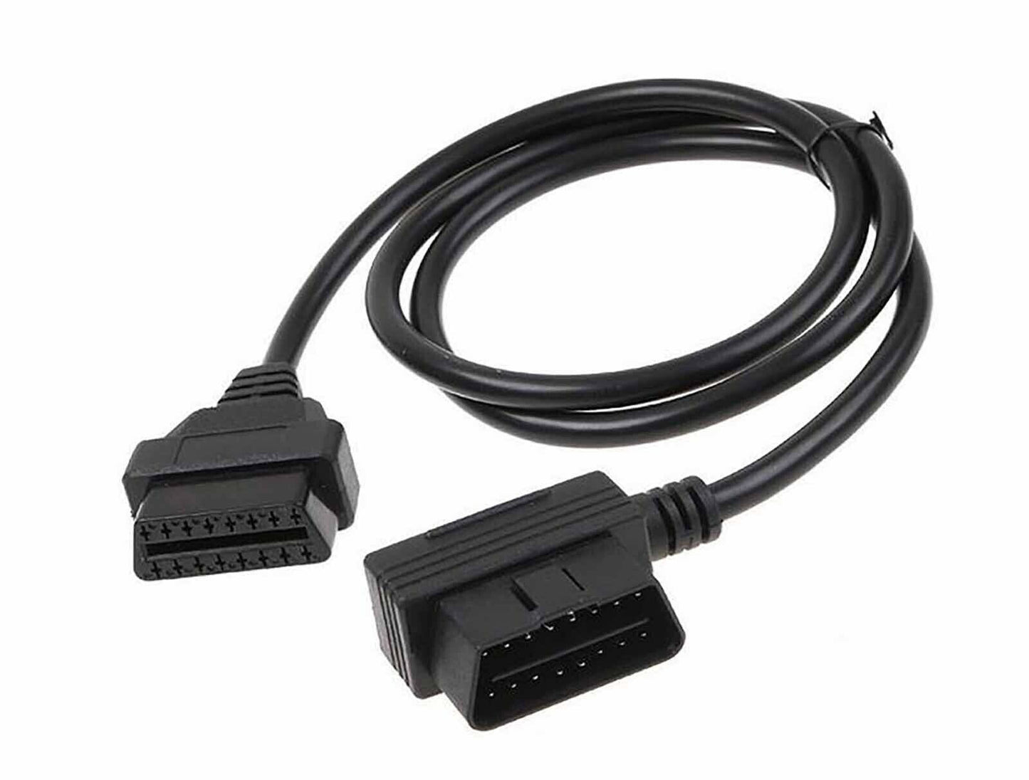 New Angle 16 Pin Male to Female OBD2 OBDII Diagnostic Splitter Extension Cable