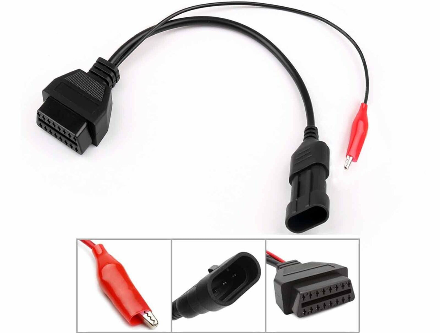3Pin Male to 16Pin Female OBD2 One Clip Auto Diagnostic Connector Adapter Cable