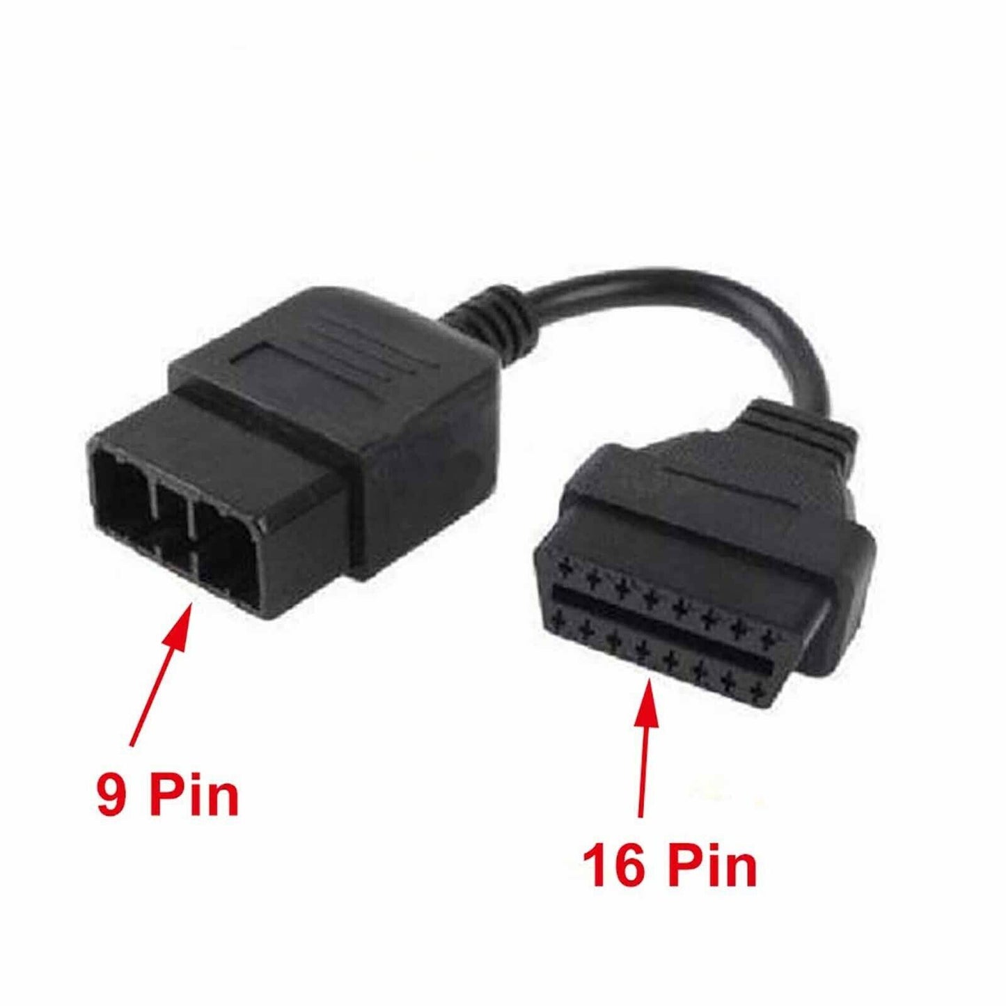 9 Pin Male to OBDII 16 Pin Female Extension Adapter Diagnostic Cable For SUBARU