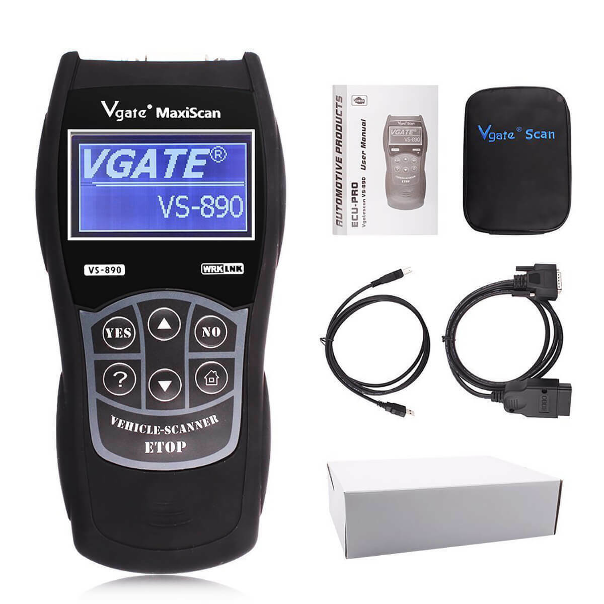 VGATE VS890 Multilanguage OBD2 Auto LCD Engine Fault Code Reader Checker Scanner