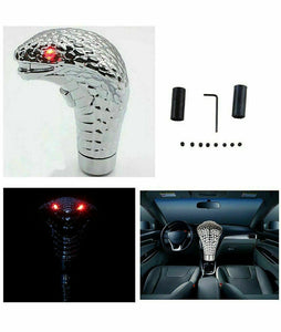 Chrome Cobra Snake Design Car Manual Gear Stick Shift Knob Shifter Red Led Eyes,