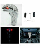 Chrome Cobra Snake Design Car Manual Gear Stick Shift Knob Shifter Red Led Eyes,
