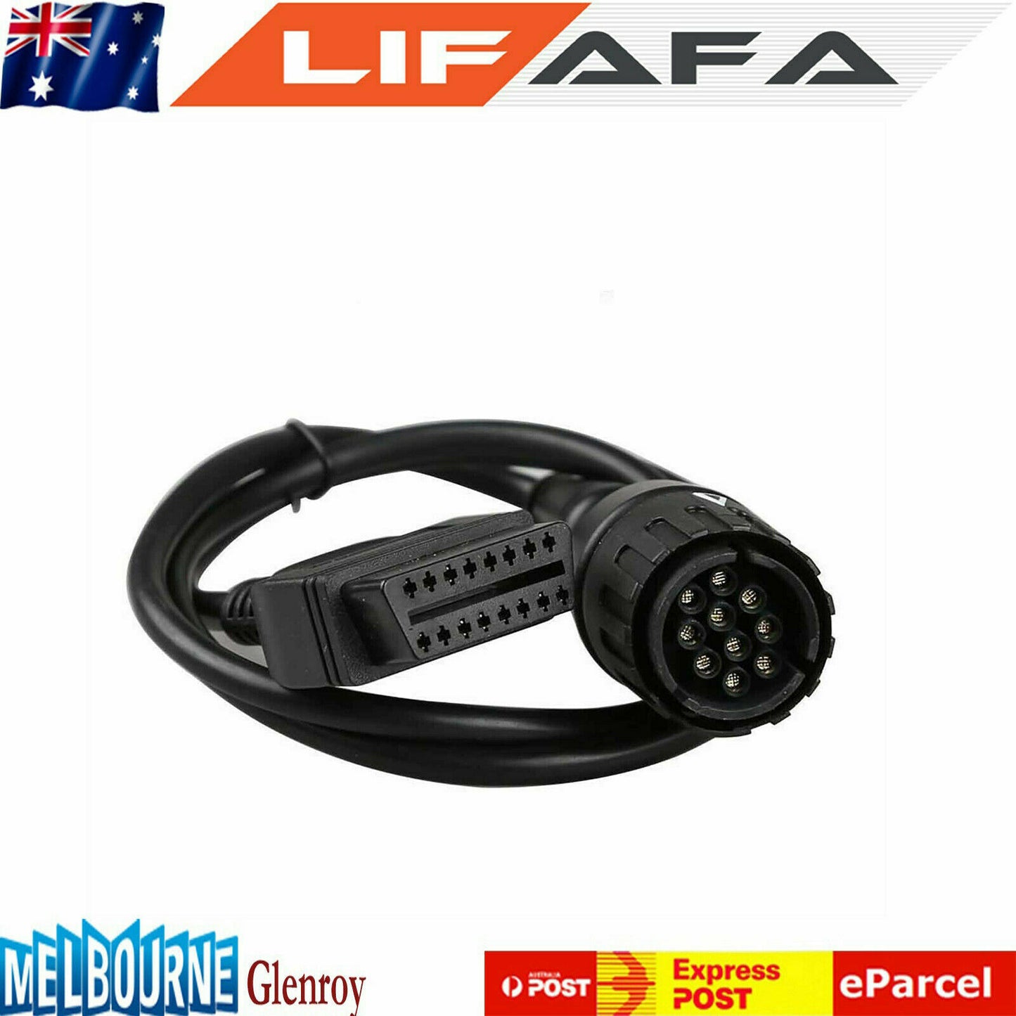 Universal 10 Pin OBD2 Diagnostic Adaptor Fit Motorcycle ICOM-D Cable LF.
