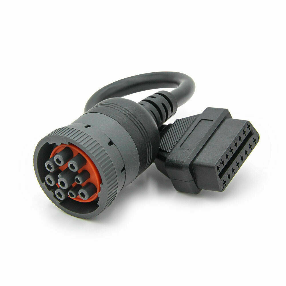 9Pin to 16Pin OBD2 Truck Diagnostic Cable Adapter for Cummins Diesel Engine