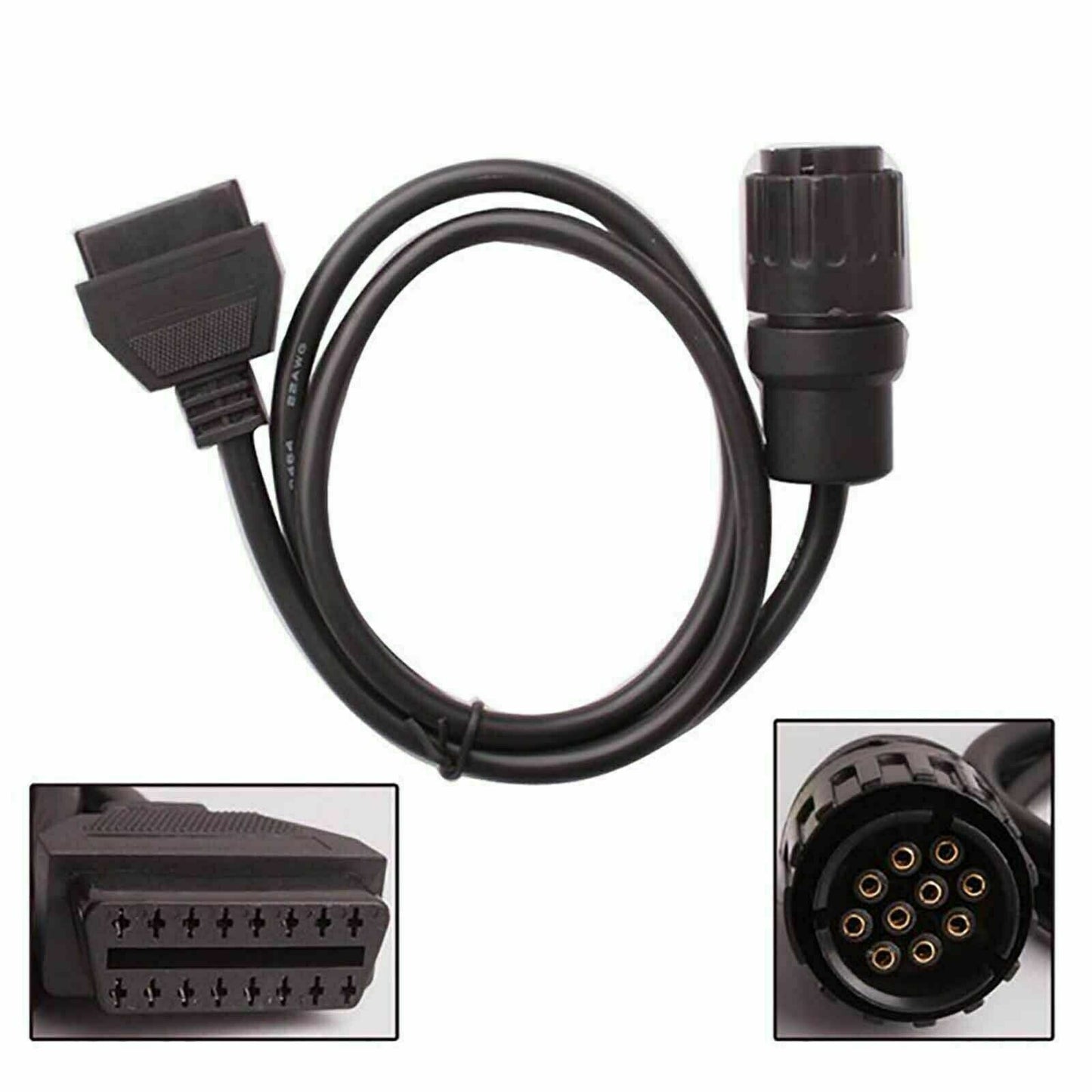 Universal 10 Pin OBD2 Diagnostic Adaptor Fit Motorcycle ICOM-D Cable LF.