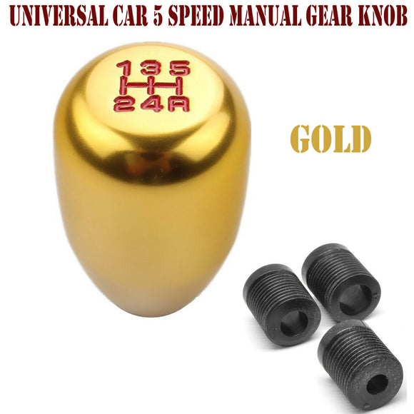 Universal Gold Manual Car 5 Speed Gear Shift Shifter Knob Lever