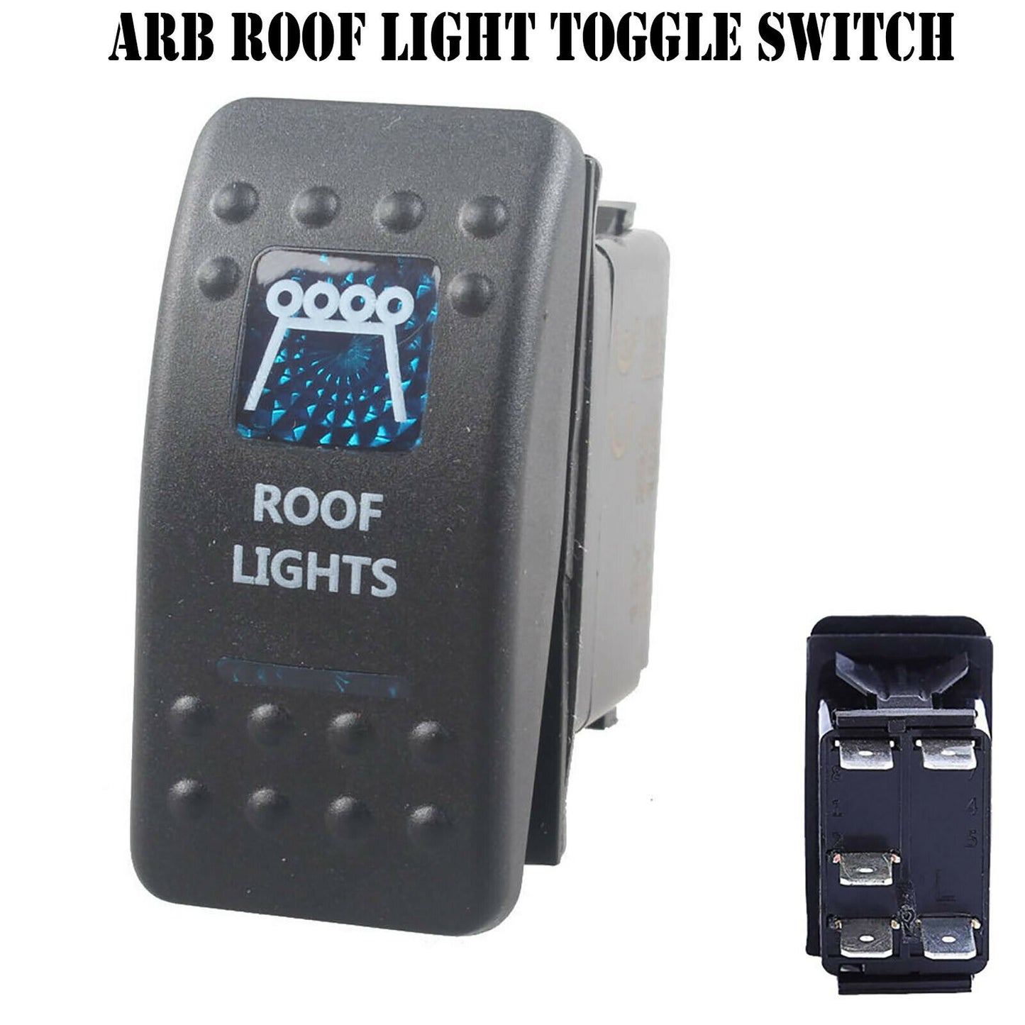 5Pin 12V 24V 10A Car Boat ARB Carling Rocker Toggle Switch Blue LED Light On OFF